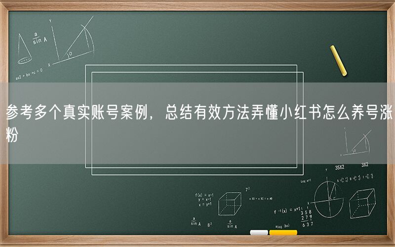 参考多个真实账号案例，总结有效方法弄懂小红书怎么养号涨粉