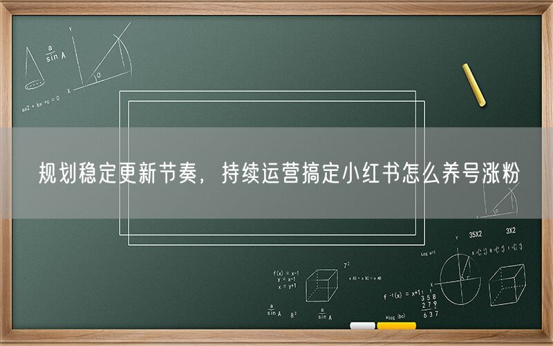 规划稳定更新节奏，持续运营搞定小红书怎么养号涨粉