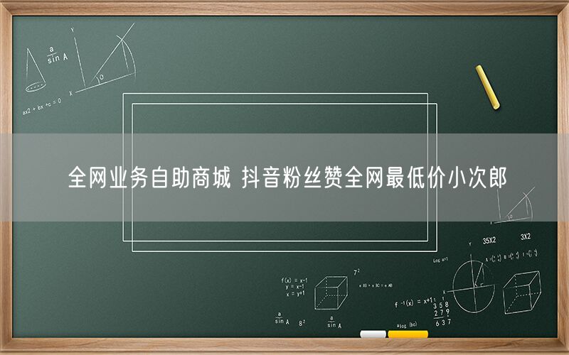 全网业务自助商城 抖音粉丝赞全网最低价小次郎