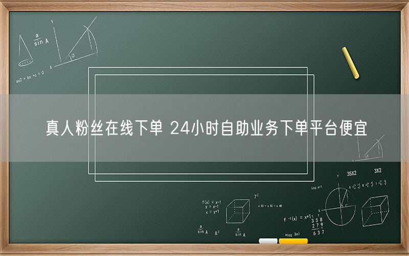 真人粉丝在线下单 24小时自助业务下单平台便宜