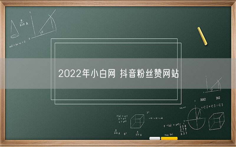 2022年小白网 抖音粉丝赞网站
