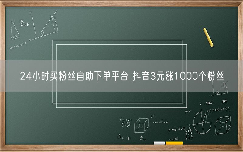 24小时买粉丝自助下单平台 抖音3元涨1000个粉丝
