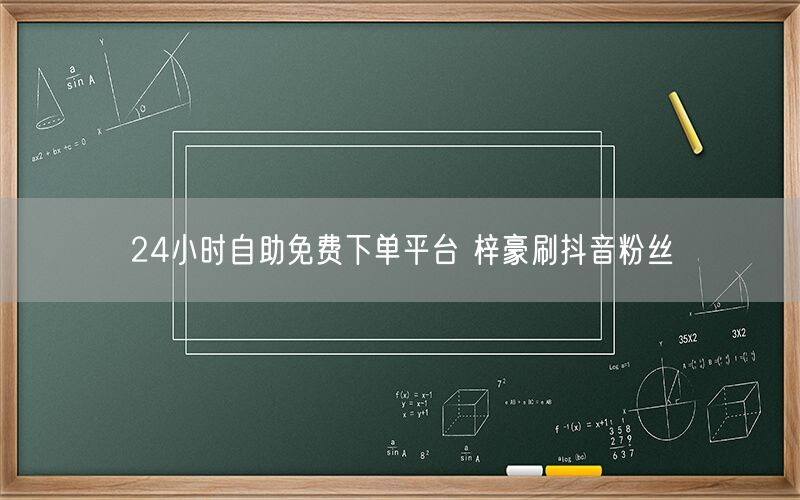 24小时自助免费下单平台 梓豪刷抖音粉丝