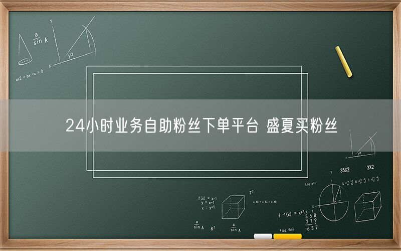 24小时业务自助粉丝下单平台 盛夏买粉丝