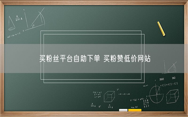 买粉丝平台自助下单 买粉赞低价网站