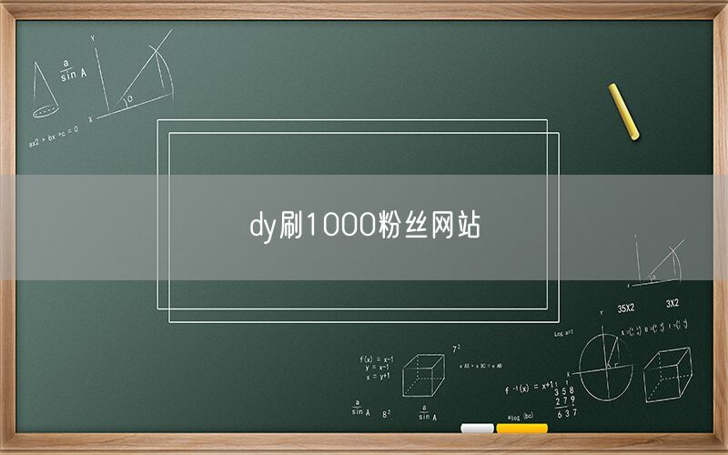 dy刷1000粉丝网站